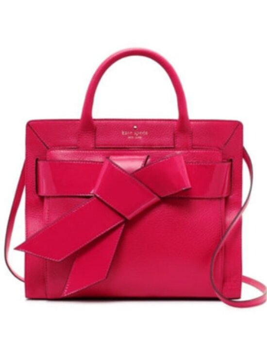 kate spade Handbags - Kate Spade Bow Valley Rosa Satchel – Rare Vibrant Pink Leather w/ Statement Bow